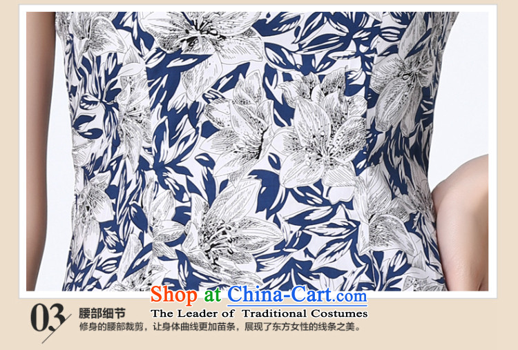 The Tang dynasty 2015 Summer New OSCE root yarn stitching short-sleeved elegance short cheongsam dress female TXF30498 blue and white azaleas , prices, picture XL brand platters! The elections are supplied in the national character of distribution, so action, buy now enjoy more preferential! As soon as possible.