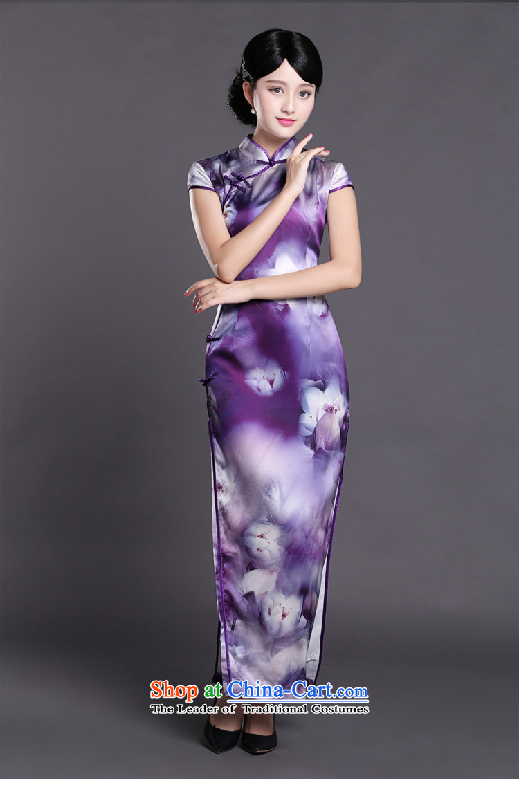 Joe was aristocratic cheongsam dress heavyweight silk purple long gown temperament CKZS004 Tang dynasty purple M picture, prices, brand platters! The elections are supplied in the national character of distribution, so action, buy now enjoy more preferential! As soon as possible.