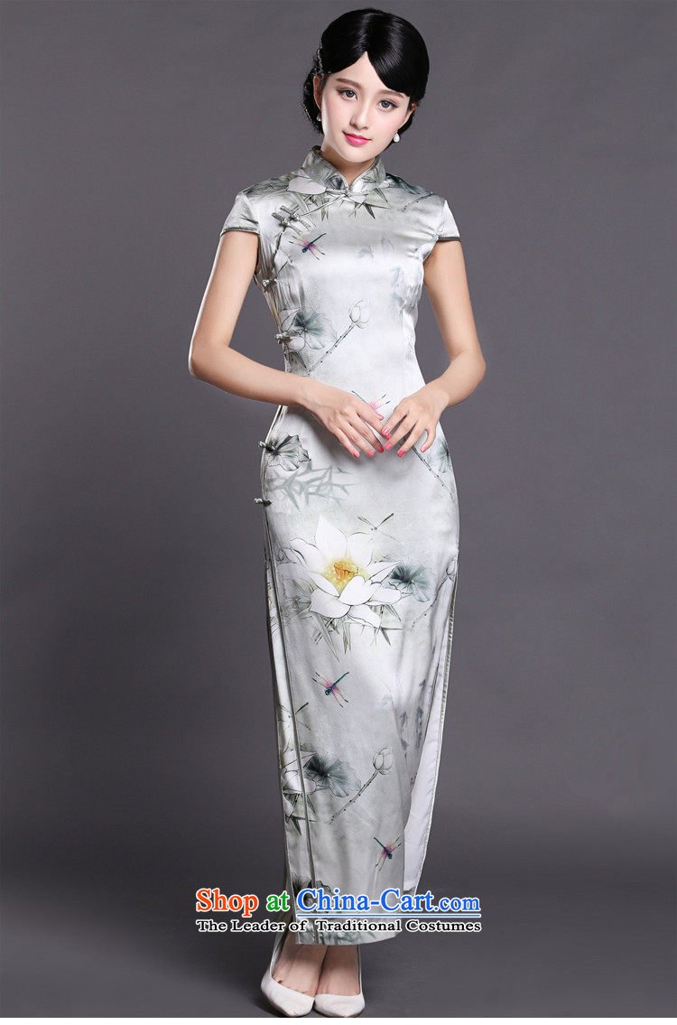 Joe was aristocratic republic of korea qipao gown of Chinese traditional long heavyweight silk CKZS005 Tang dynasty white L picture, prices, brand platters! The elections are supplied in the national character of distribution, so action, buy now enjoy more preferential! As soon as possible.