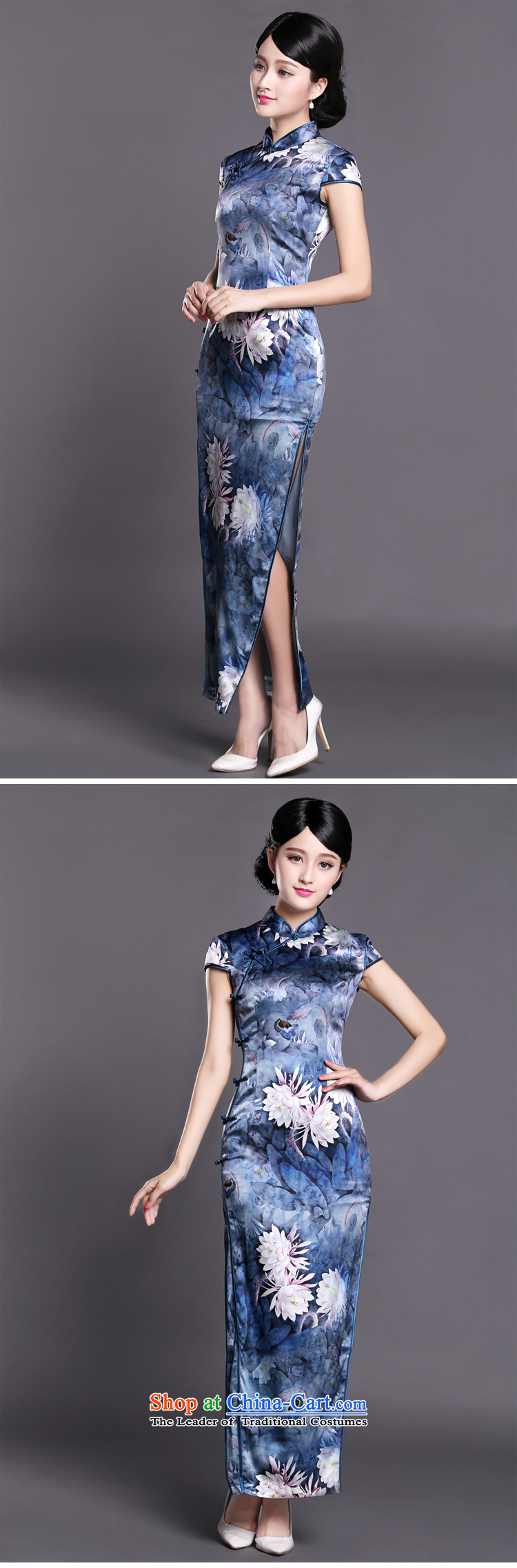 Joe was aristocratic China wind cheongsam dress heavyweight silk dresses CKZS007 long blue L picture, prices, brand platters! The elections are supplied in the national character of distribution, so action, buy now enjoy more preferential! As soon as possible.