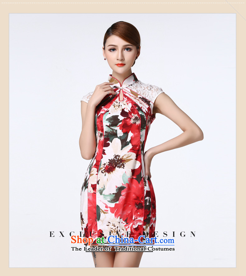 The Tang dynasty 2015 summer daily improved cheongsam dress lace stitching short skirt female TCF40003 QIPAO) emblazoned with the first image of the Begonia M, prices, brand platters! The elections are supplied in the national character of distribution, so action, buy now enjoy more preferential! As soon as possible.