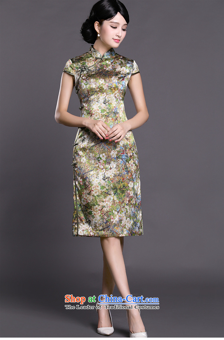 Joe was aristocratic ladies in temperament cheongsam long heavyweight silk summer ZS034 GREEN S picture, prices, brand platters! The elections are supplied in the national character of distribution, so action, buy now enjoy more preferential! As soon as possible.