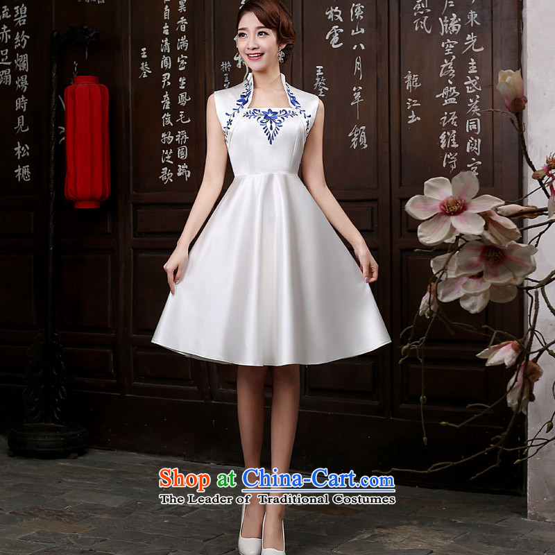 Short of porcelain qipao etiquette services red white blue qipao Olympic etiquette Welcome to Red XL, Chengjia True Love , , , shopping on the Internet
