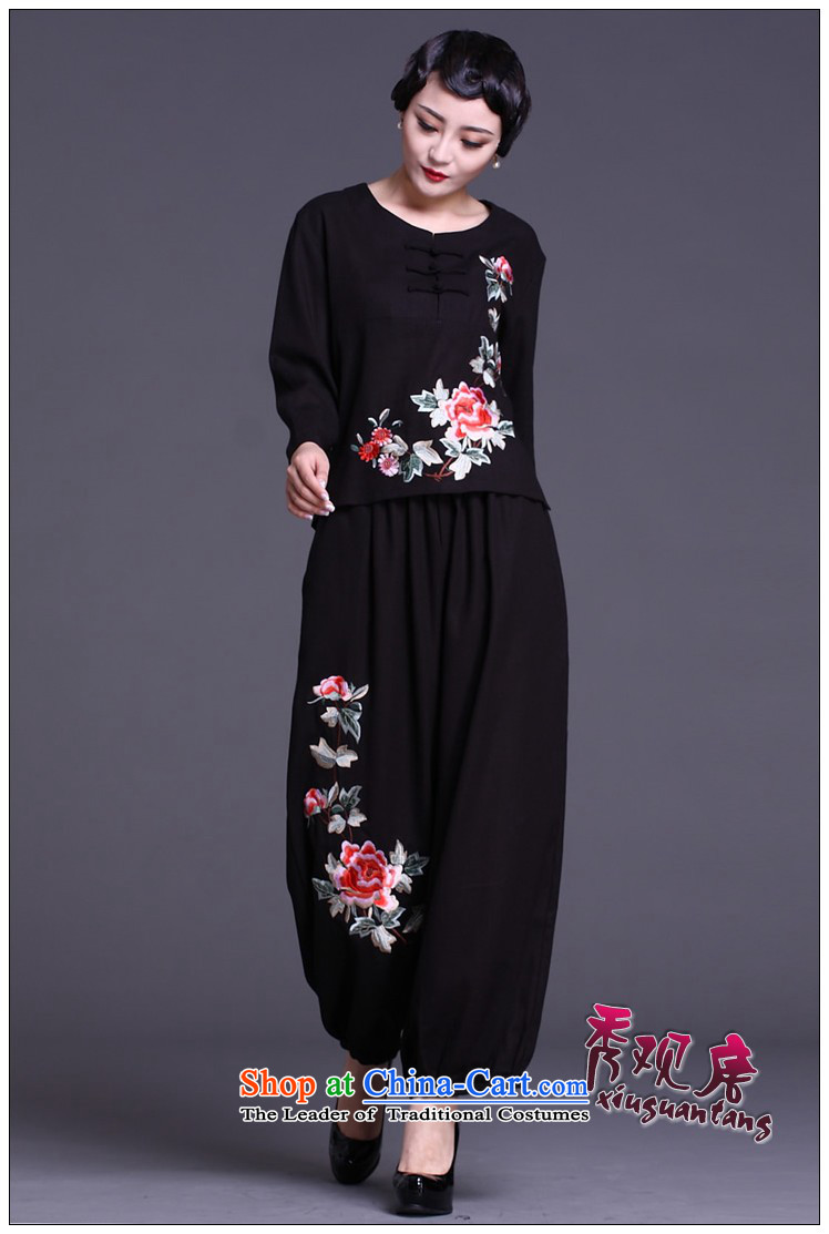 [Sau Kwun Tong] synchronised Mudan spring long-sleeved T-shirt /2015 Ms. Tang Gown of ethnic women's two kits pack Black XL Photo, prices, brand platters! The elections are supplied in the national character of distribution, so action, buy now enjoy more preferential! As soon as possible.