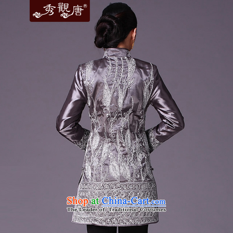 Sau Kwun Tong dry lady Chinese Tang blouses winter 2015 improved Stylish coat silver 3XL, 9625-JGCF embroidery Sau Kwun Tong shopping on the Internet has been pressed.