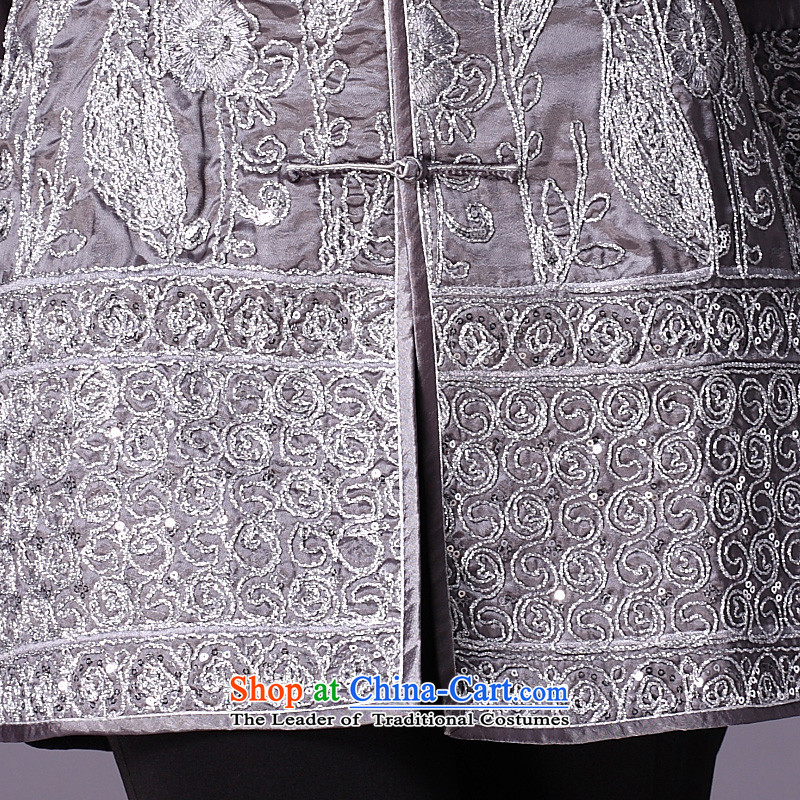 Sau Kwun Tong dry lady Chinese Tang blouses winter 2015 improved Stylish coat silver 3XL, 9625-JGCF embroidery Sau Kwun Tong shopping on the Internet has been pressed.