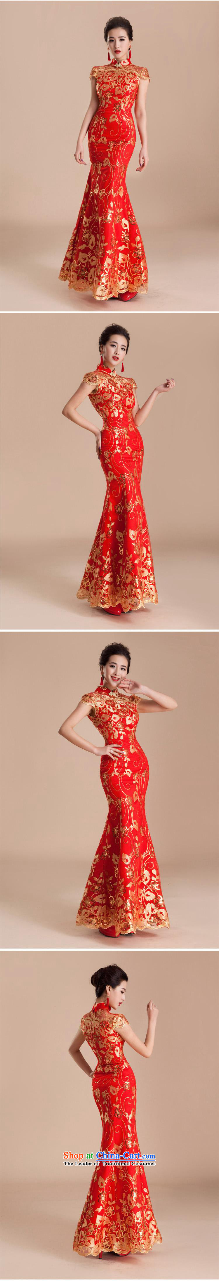 Charlene Choi Ling 2015 wedding services wedding dresses qipao toasting champagne evening dress retro marriage crowsfoot long red bride QP80 RED XXL picture, prices, brand platters! The elections are supplied in the national character of distribution, so action, buy now enjoy more preferential! As soon as possible.