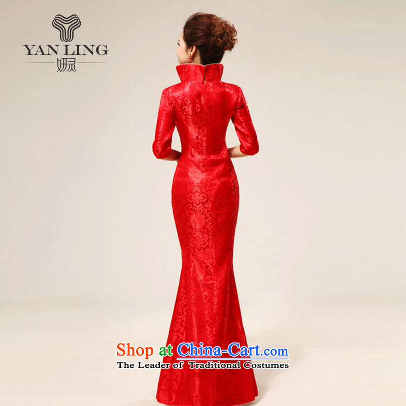 Charlene Choi Ling 2015 new re-door onto the design of the ceremonial dress red bows replacing dress qipao 71 Red XL, Charlene Choi spirit has been pressed shopping on the Internet