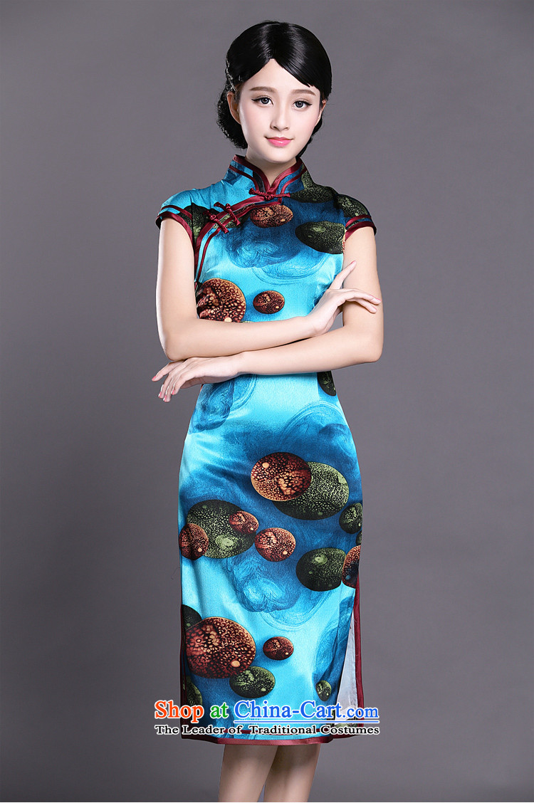 Joe was aristocratic Silk Cheongsam. Long feast spend high-end temperament dress ZS012 BLUE L picture, prices, brand platters! The elections are supplied in the national character of distribution, so action, buy now enjoy more preferential! As soon as possible.