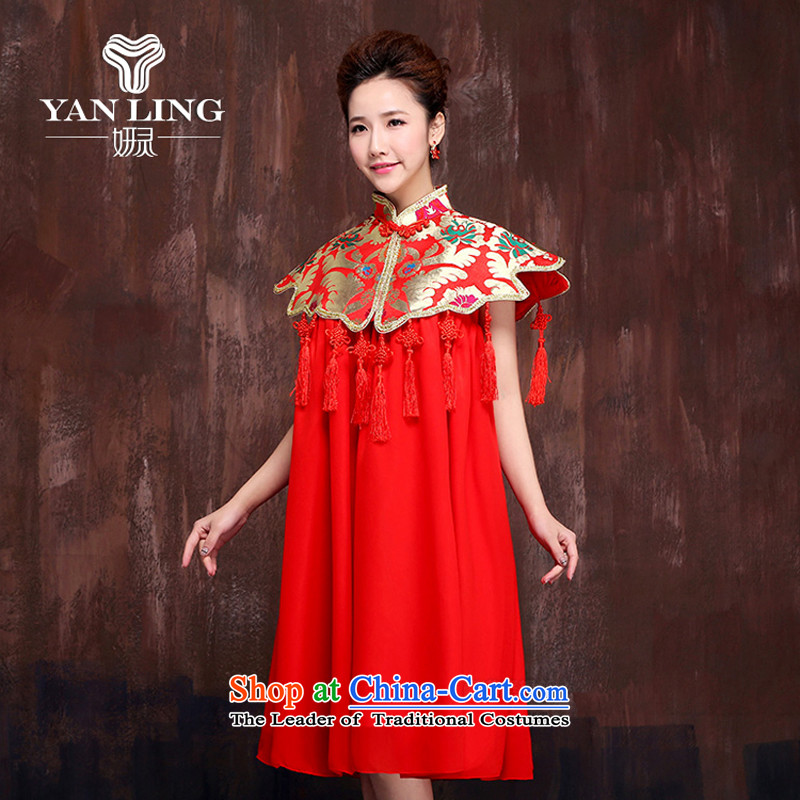 Charlene Choi Ling summer macrame edging wind marriages of bows services red dress code longfeng embroidery maximum use XXL, Charlene Choi spirit has been pressed shopping on the Internet