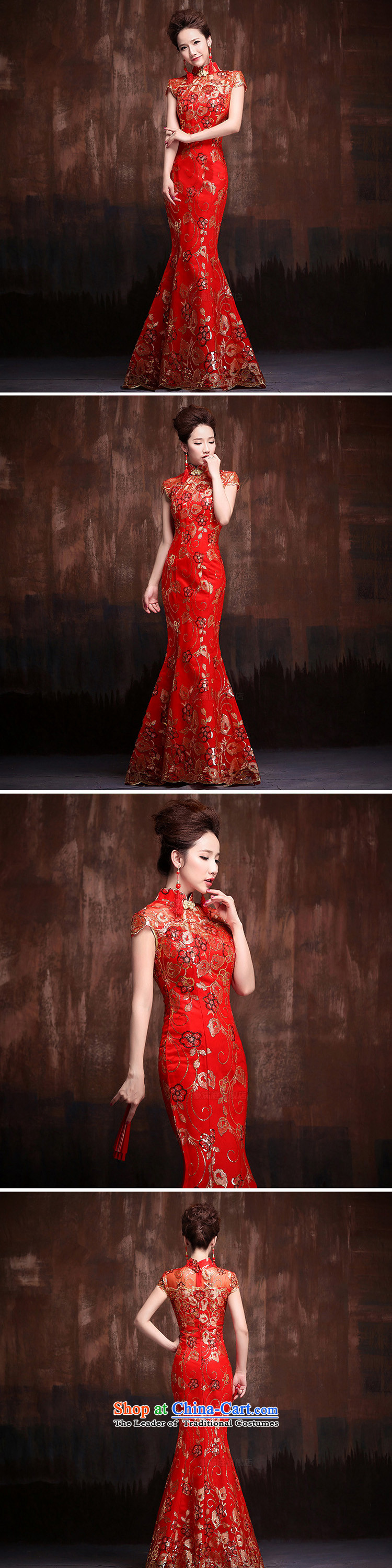 Charlene Choi Ling bride red retro improved qipao marriage solemnisation 2015 new lace crowsfoot Sau San short-sleeved long temperament qipao L picture, prices, brand platters! The elections are supplied in the national character of distribution, so action, buy now enjoy more preferential! As soon as possible.