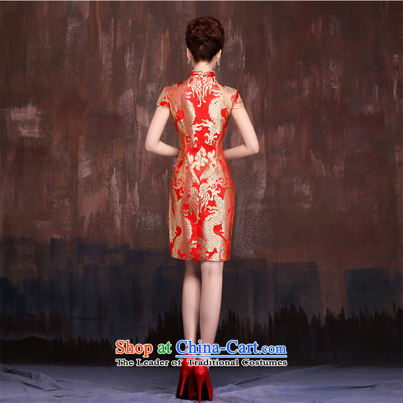 Charlene Choi spirit of marriages red short bows services 2015 new dragon robe CHINESE CHEONGSAM bride with improved L, Charlene Choi spirit has been pressed shopping on the Internet