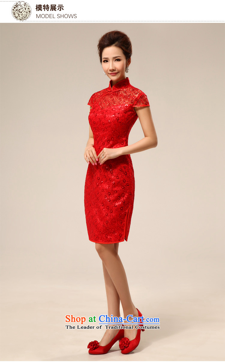 Charlene Choi Ling package shoulder stylish short of improved transparency and sexy lace marriages cheongsam dress for summer 2015 New Red S picture, prices, brand platters! The elections are supplied in the national character of distribution, so action, buy now enjoy more preferential! As soon as possible.
