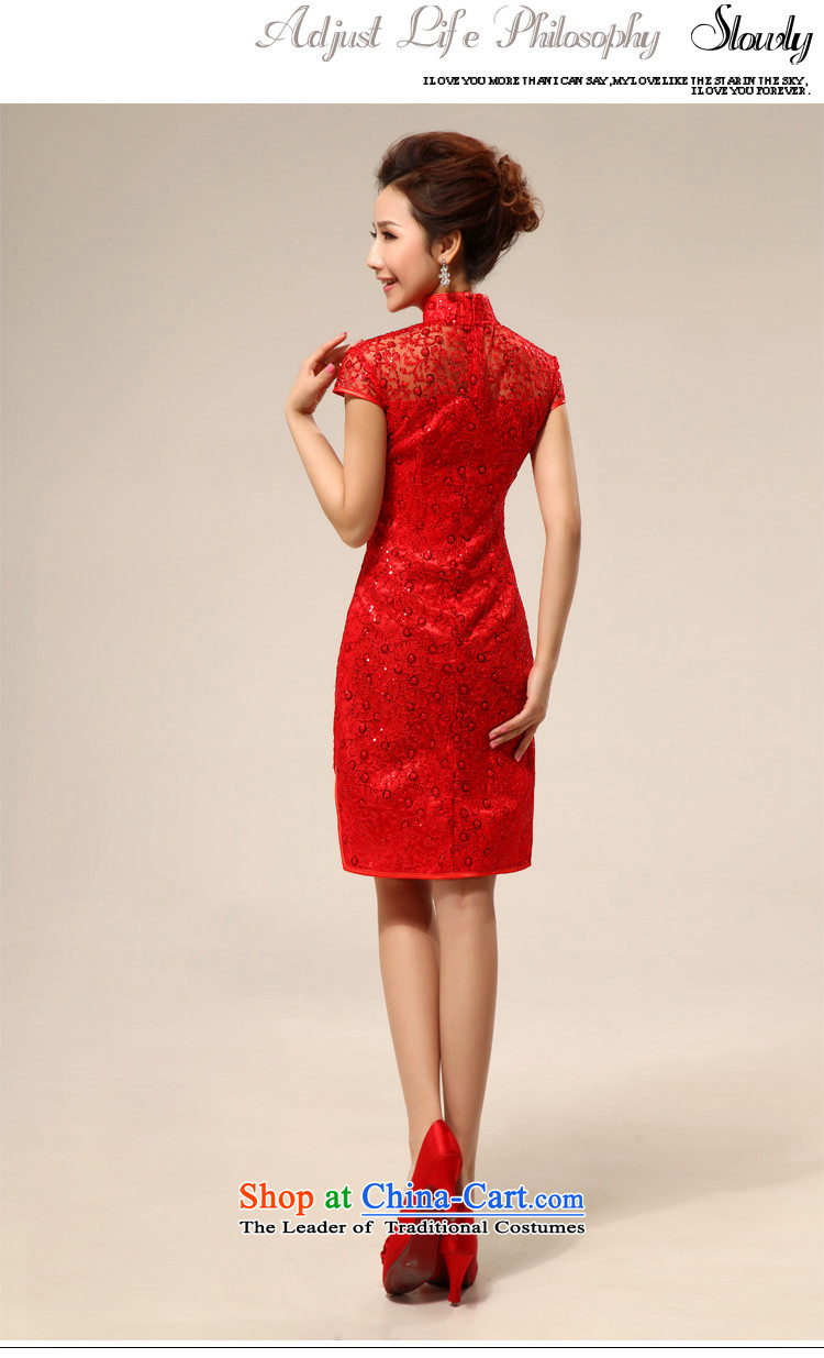 Charlene Choi Ling package shoulder stylish short of improved transparency and sexy lace marriages cheongsam dress for summer 2015 New Red S picture, prices, brand platters! The elections are supplied in the national character of distribution, so action, buy now enjoy more preferential! As soon as possible.