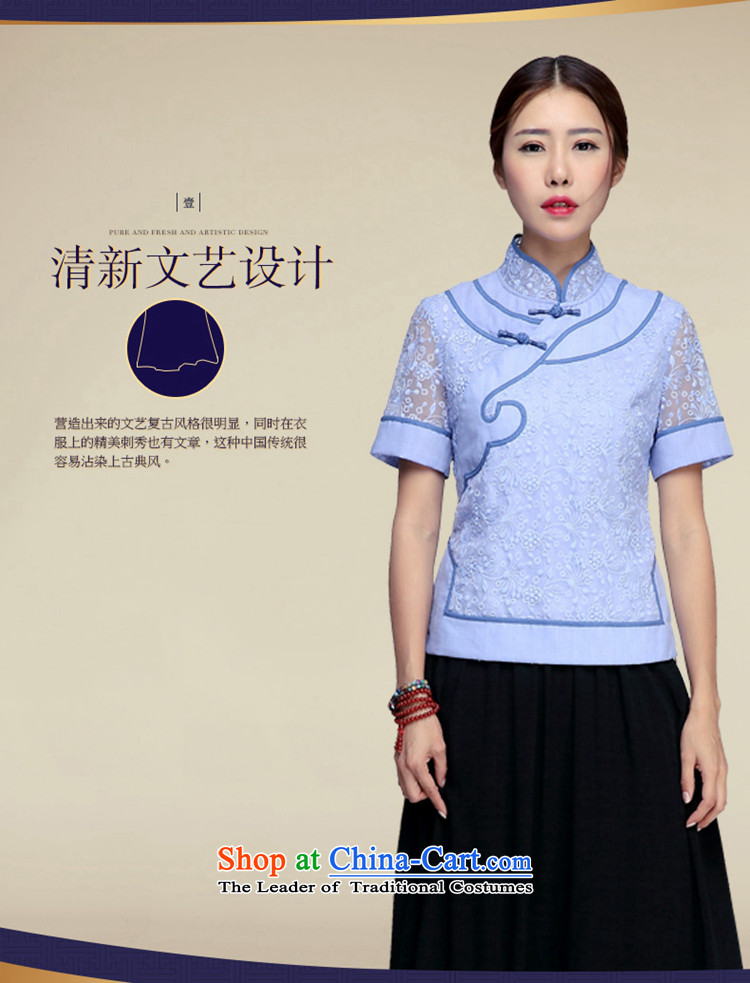 No. of Ramadan 2015 Summer Tang New China wind Han-improved qipao short-sleeved T-shirt blue XL Photo, prices, brand platters! The elections are supplied in the national character of distribution, so action, buy now enjoy more preferential! As soon as possible.