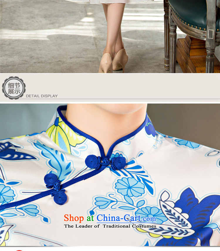 The new 2015 pro-morning daily fashion girl, improved short qipao short-sleeved T-shirt FMS-235 summer Dress Shirt + upper body chiffon skirt M picture, prices, brand platters! The elections are supplied in the national character of distribution, so action, buy now enjoy more preferential! As soon as possible.