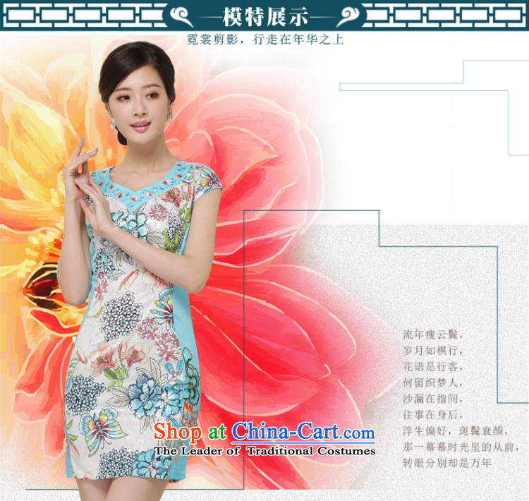 In accordance with the American female's package and retro qipao Sau San cheongsam dress short of qipao female LYE66616 BLUE XXL picture, prices, brand platters! The elections are supplied in the national character of distribution, so action, buy now enjoy more preferential! As soon as possible.