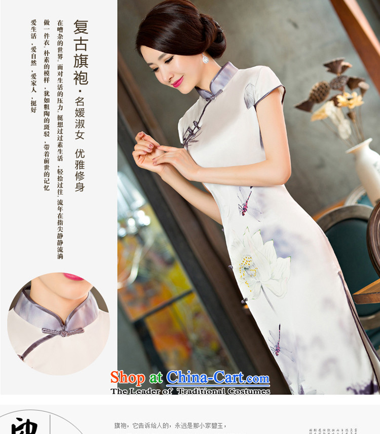 The new 2015 pro-morning long white lotus daily improved retro cheongsam dress female summer short-sleeved dresses long S picture, prices, brand platters! The elections are supplied in the national character of distribution, so action, buy now enjoy more preferential! As soon as possible.