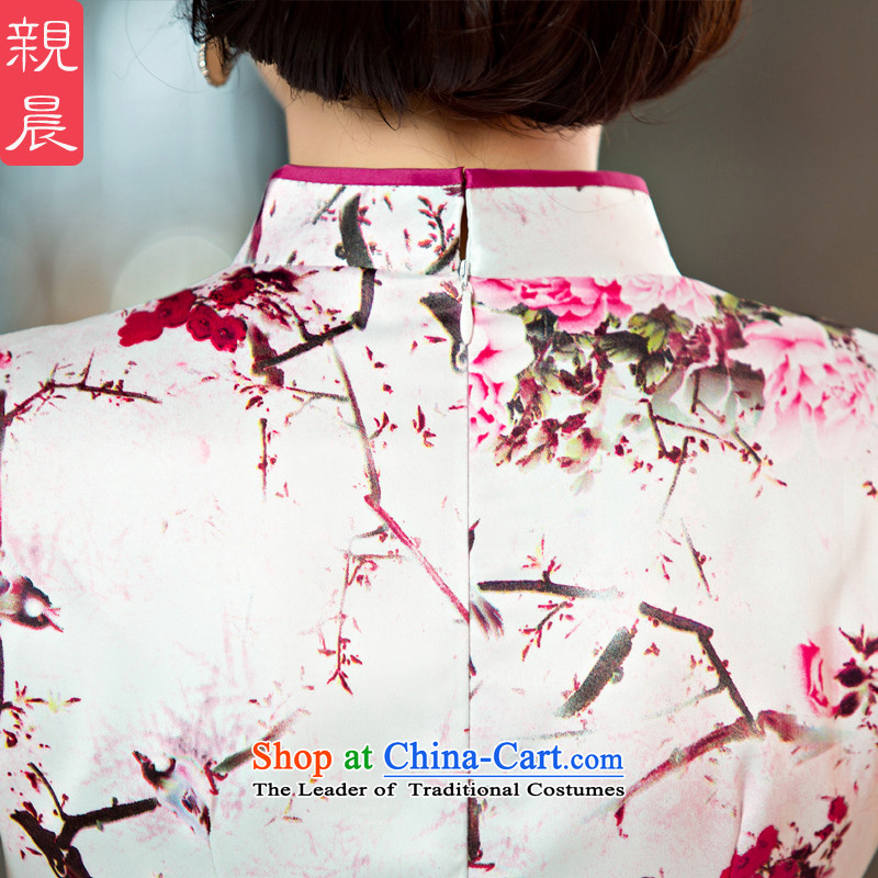 The pro-am daily new improvements by 2015 cheongsam dress, summer Stylish retro long short-sleeved cheongsam dress long S pro-am , , , shopping on the Internet
