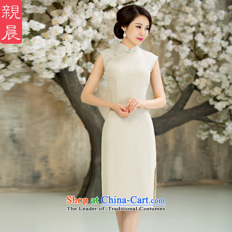 The pro-am daily new improvements by 2015 cotton linen cheongsam dress stylish summer short of Ms. retro cheongsam dress short) L--10 Day Shipping, the pro-am , , , shopping on the Internet
