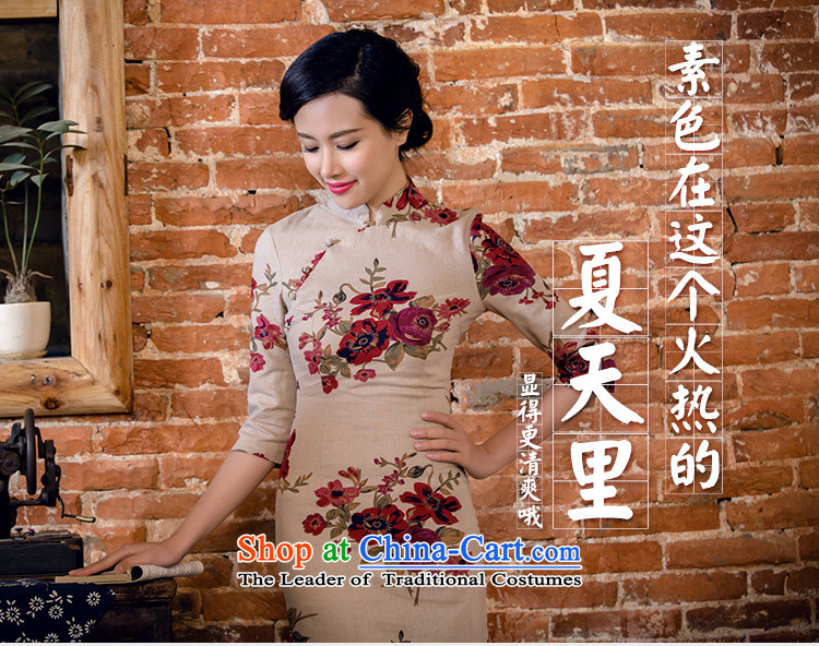 Bong-migratory 7475 2015 Summer new linen dresses in long-sleeved retro cotton linen cheongsam dress DQ15132 m White XXL picture, prices, brand platters! The elections are supplied in the national character of distribution, so action, buy now enjoy more preferential! As soon as possible.