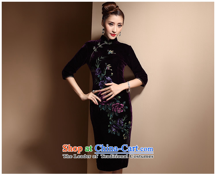 Sau Kwun Tong animation Butterfly Spring Ms. upscale scouring pads in the retro cuff qipao long skirt qipao 2015 new moms) cuff purple S picture, prices, brand platters! The elections are supplied in the national character of distribution, so action, buy now enjoy more preferential! As soon as possible.