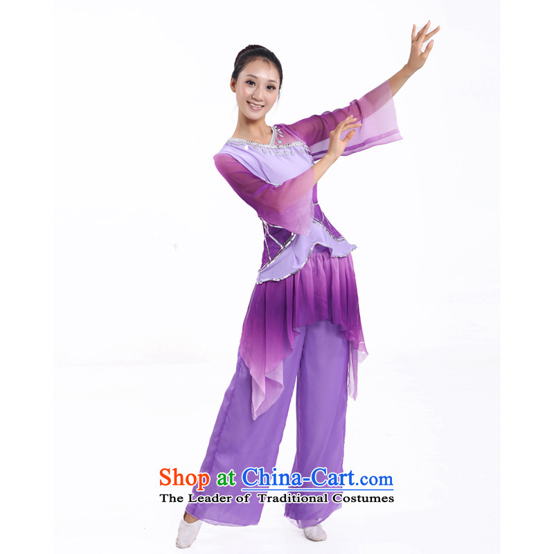 Time the new Syrian products ancient classical dance clothing will serve national yangko Ms Tsang said fairies stage costumes Fan Dance apparel older square dance package purple XS, Syria has been pressed time shopping on the Internet