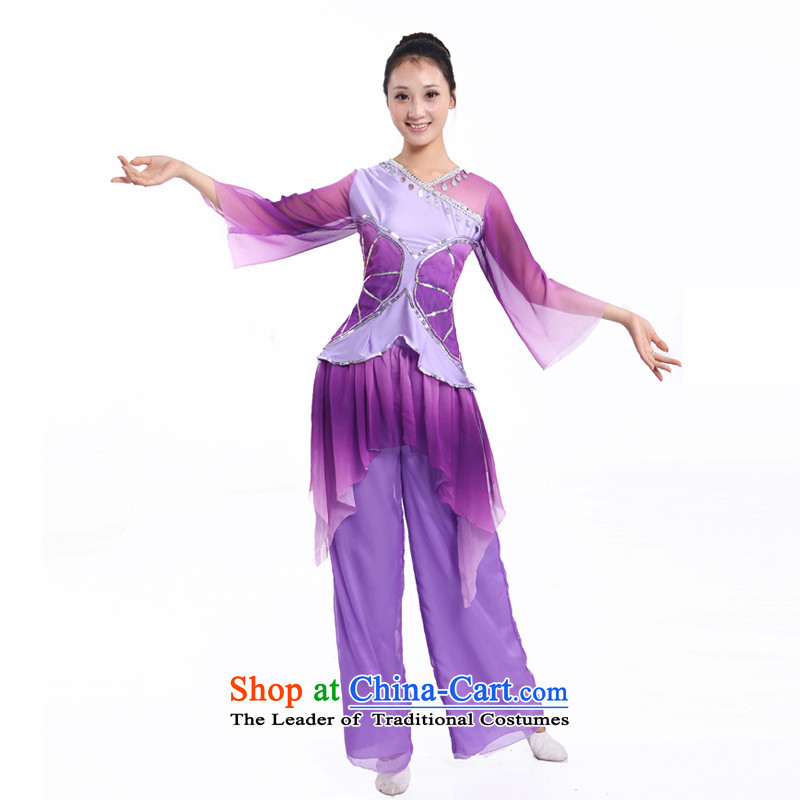 Time the new Syrian products ancient classical dance clothing will serve national yangko Ms Tsang said fairies stage costumes Fan Dance apparel older square dance package purple XS, Syria has been pressed time shopping on the Internet
