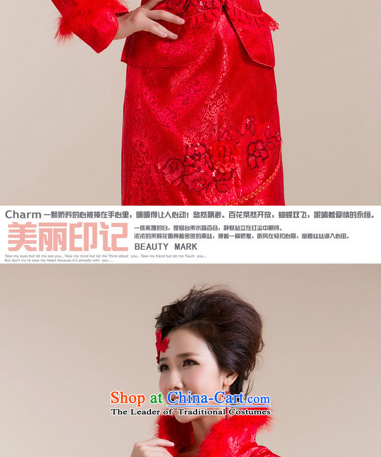 Charlene Choi Ling 2015 new winter cheongsam new marriage bows qipao winter cotton qipao feather gross pictures, prices for XL, brand platters! The elections are supplied in the national character of distribution, so action, buy now enjoy more preferential! As soon as possible.