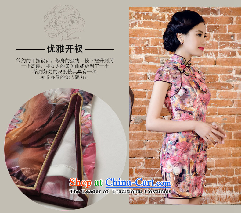 Bong-migratory 7475 2015 Summer New really scouring pads qipao retro collar Korea qipao gown skirt DQ15140 velvet suit XXL picture, prices, brand platters! The elections are supplied in the national character of distribution, so action, buy now enjoy more preferential! As soon as possible.