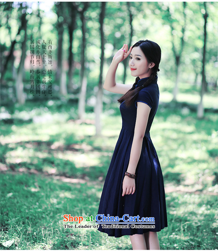 After a wind of nostalgia for the arts van 2015 Summer collar dresses ethnic qipao China wind dresses 5406 5406 Blue S picture, prices, brand platters! The elections are supplied in the national character of distribution, so action, buy now enjoy more preferential! As soon as possible.