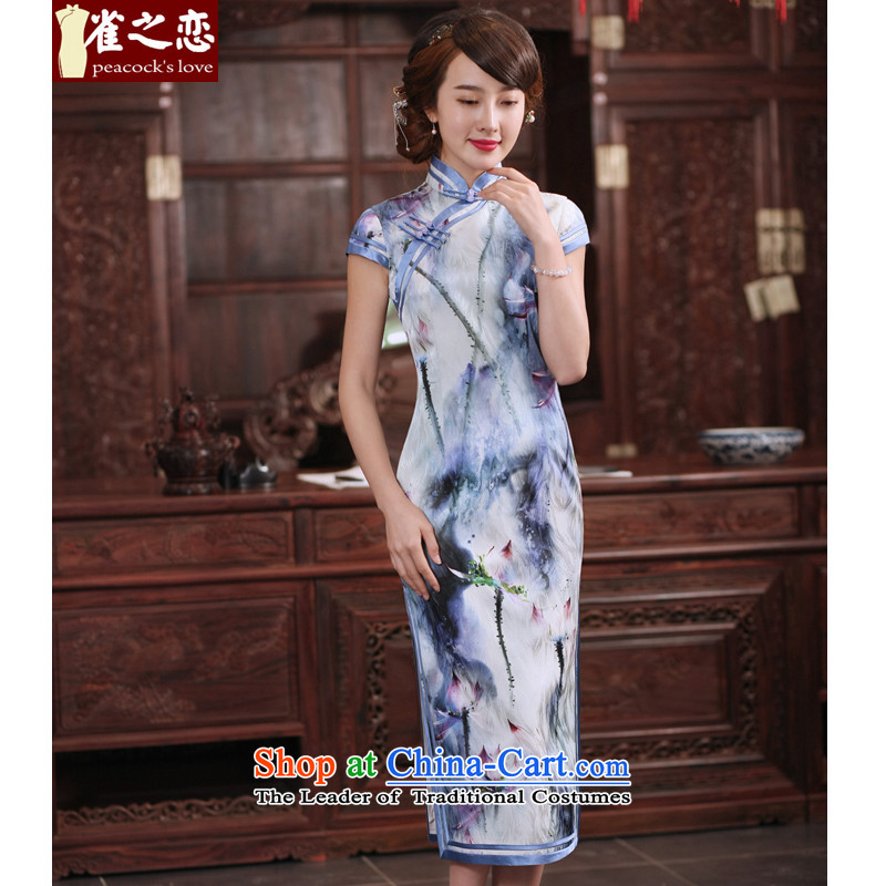 I should be grateful if you would have the birds Lian Lian  2015 new products for summer qipao herbs extract daily long cheongsam dress Sau San QD764 figure XXL