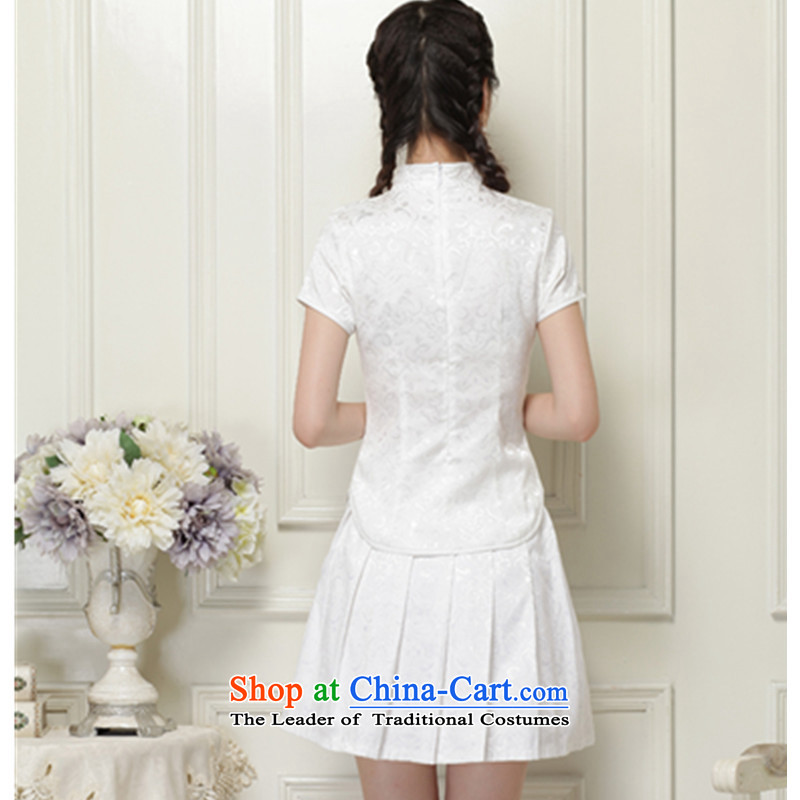 In cuff kit shirt qipao short skirt two kits of nostalgia for the improvement of students of the Tang Dynasty outfits girls qipao white sleeves installed in a Phillips M/small a yard ,adfenna,,, shopping on the Internet