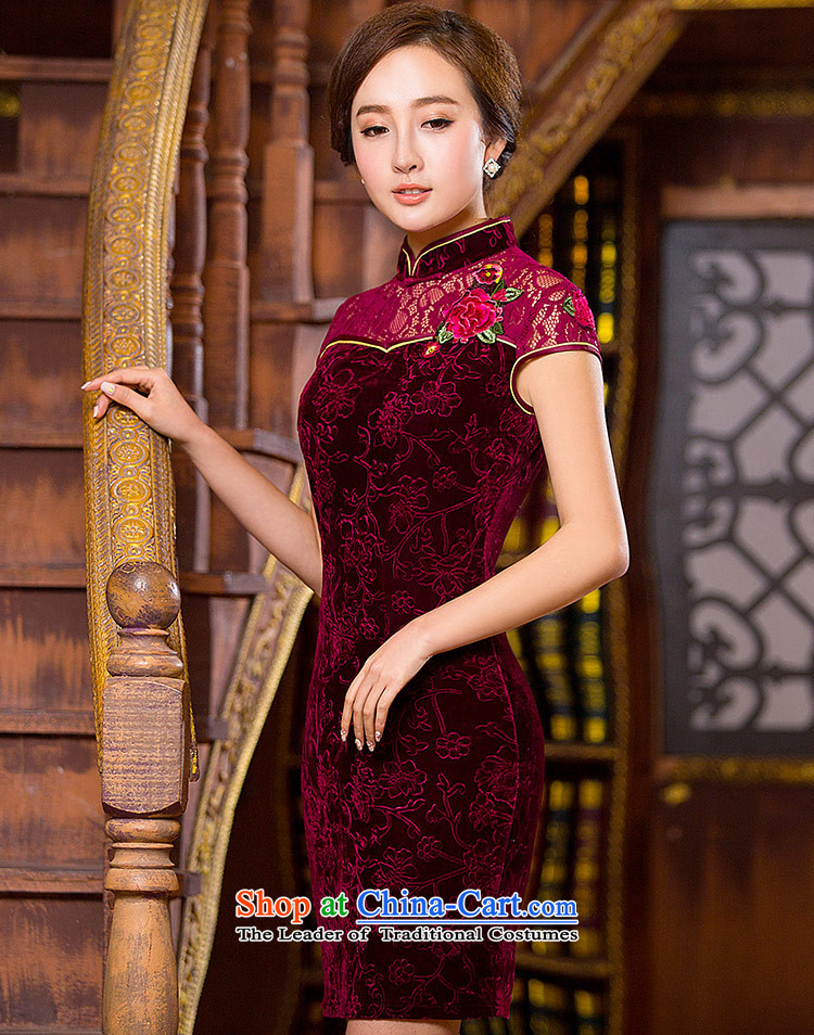 Love of the overcharged China wind collar Chinese 2015 Summer improved qipao new Lace Embroidery Career Video thin package and Sau San dresses Blue M picture, prices, brand platters! The elections are supplied in the national character of distribution, so action, buy now enjoy more preferential! As soon as possible.