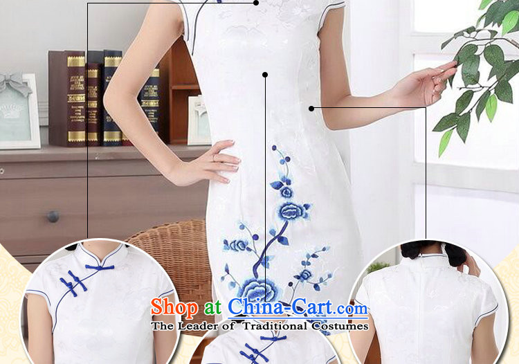 Dan smoke summer Ms. new cheongsam cotton embroidery improved Chinese collar short-sleeved long of daily Sau San qipao figure color M brand, prices, picture platters! The elections are supplied in the national character of distribution, so action, buy now enjoy more preferential! As soon as possible.