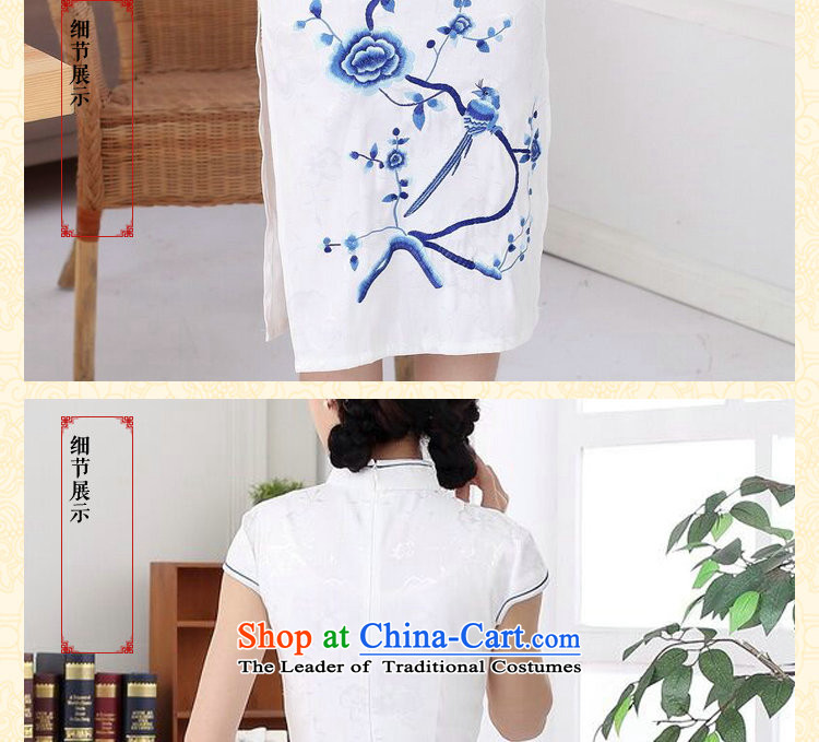Dan smoke summer Ms. new cheongsam cotton embroidery improved Chinese collar short-sleeved long of daily Sau San qipao figure color M brand, prices, picture platters! The elections are supplied in the national character of distribution, so action, buy now enjoy more preferential! As soon as possible.