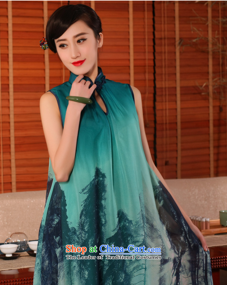 Love of birds Zephyr 2015 new summer loose long skirt fashion style qipao female improved dresses QD754 Tsing yarn XL Photo, prices, brand platters! The elections are supplied in the national character of distribution, so action, buy now enjoy more preferential! As soon as possible.