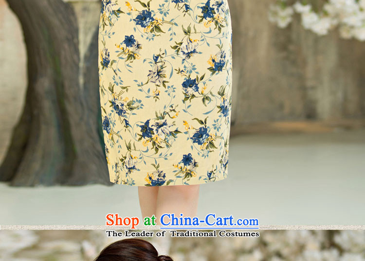 The new 2015 pro-morning improved stylish qipao skirt retro summer daily short of Ms. cotton linen cheongsam dress short, 2XL Photo, prices, brand platters! The elections are supplied in the national character of distribution, so action, buy now enjoy more preferential! As soon as possible.
