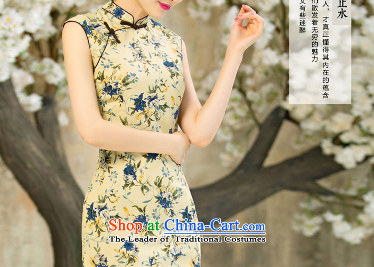 The new 2015 pro-morning improved stylish qipao skirt retro summer daily short of Ms. cotton linen cheongsam dress short, 2XL Photo, prices, brand platters! The elections are supplied in the national character of distribution, so action, buy now enjoy more preferential! As soon as possible.