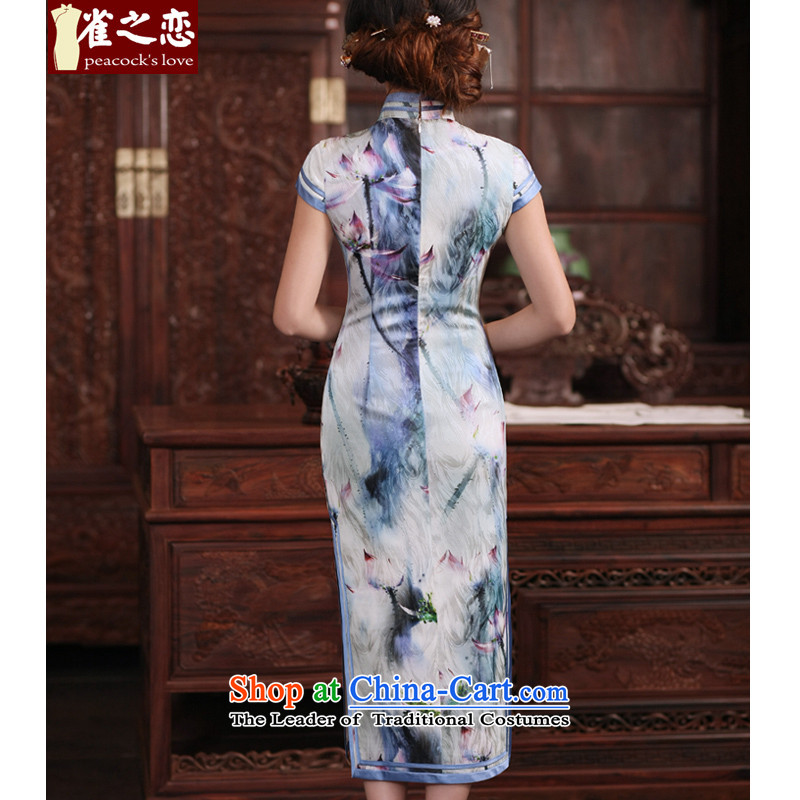 I should be grateful if you would have the birds Lian Lian  2015 new products for summer qipao herbs extract daily long cheongsam dress QD764 figure , L, love birds , , , shopping on the Internet