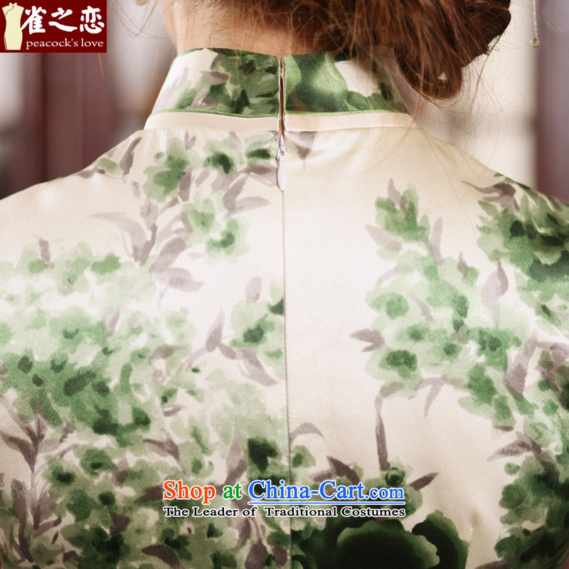 Love of birds migratory sent the NEW Summer 2015 Han-China wind heavyweight Silk Cheongsam blouse Tang dynasty retro QD767 female figure M love birds , , , shopping on the Internet