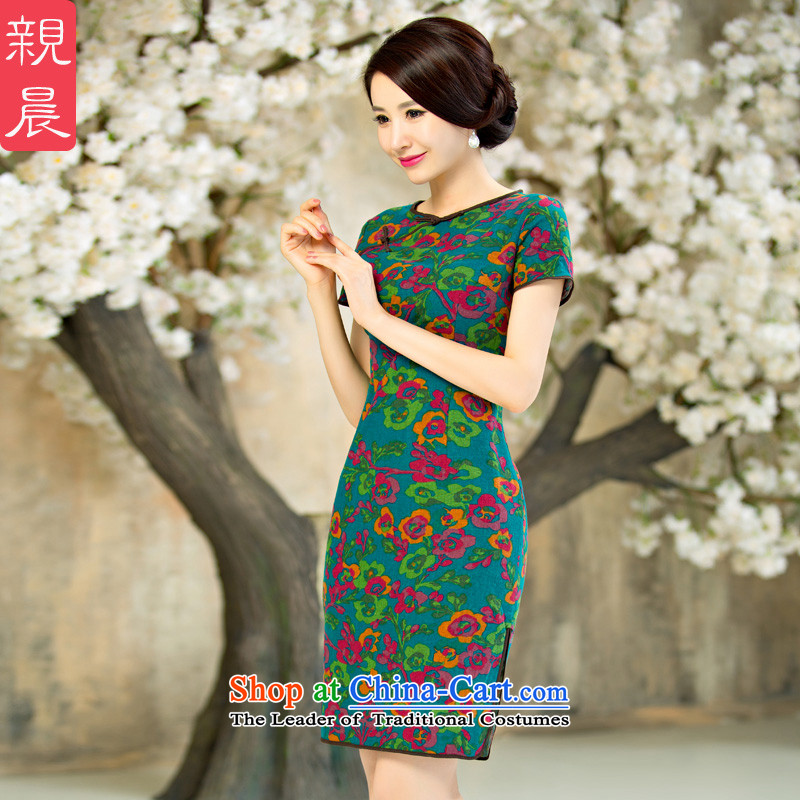 The pro-am daily new improvements by 2015 cheongsam dress Ms. Stylish retro summer short, short-sleeved cheongsam dress short, M, PRO-AM , , , shopping on the Internet