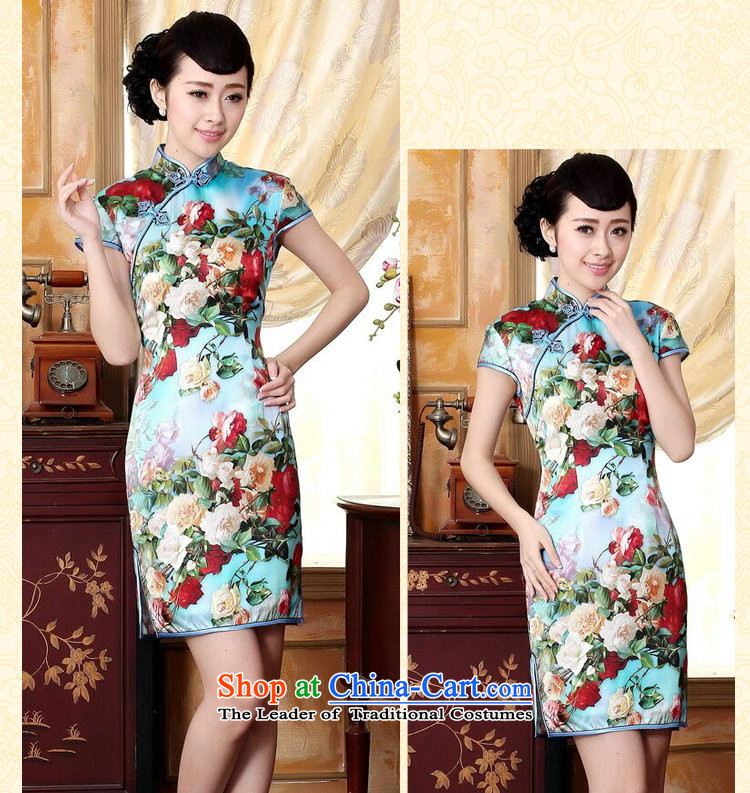 Dan smoke heavyweight Ms. Silk Cheongsam retro improved Mock-neck herbs extract poster stretch of Sau San double short cheongsam floral L picture, prices, brand platters! The elections are supplied in the national character of distribution, so action, buy now enjoy more preferential! As soon as possible.