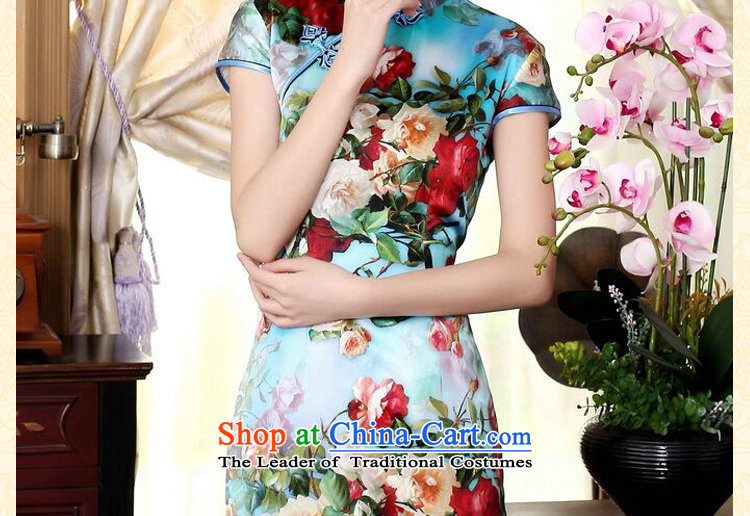Dan smoke heavyweight Ms. Silk Cheongsam retro improved Mock-neck herbs extract poster stretch of Sau San double short cheongsam floral L picture, prices, brand platters! The elections are supplied in the national character of distribution, so action, buy now enjoy more preferential! As soon as possible.