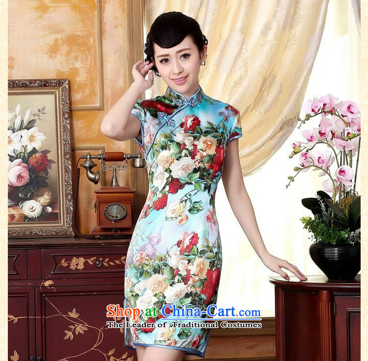 Floral heavyweight Ms. Silk Cheongsam retro improved Mock-neck herbs extract poster stretch of Sau San double short cheongsam floral 2XL Photo, prices, brand platters! The elections are supplied in the national character of distribution, so action, buy now enjoy more preferential! As soon as possible.
