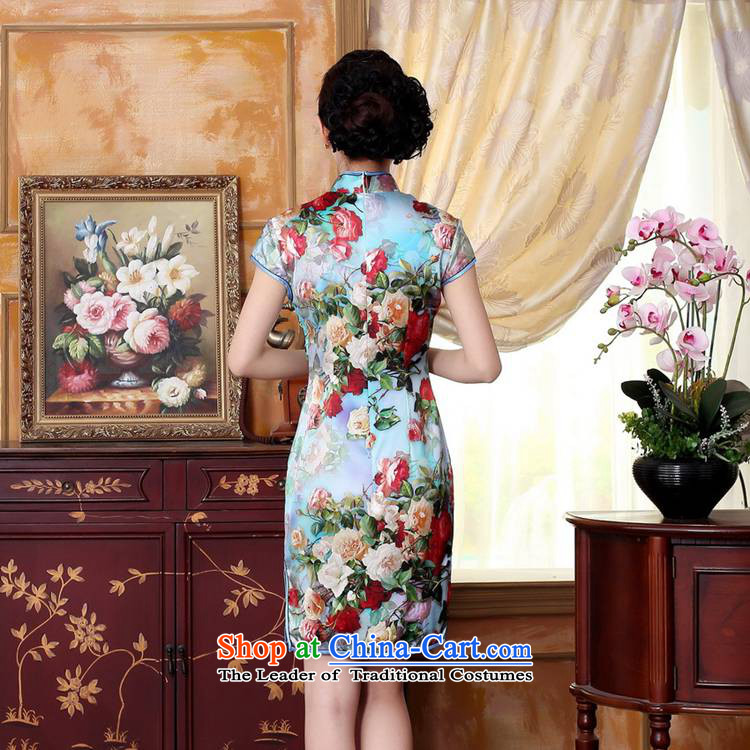 In accordance with the love of trendy new l retro ethnic Chinese Tang dynasty qipao gown ramp collar poster Sau San short-sleeved qipao skirt LGD/Z0021# figure L picture, prices, brand platters! The elections are supplied in the national character of distribution, so action, buy now enjoy more preferential! As soon as possible.