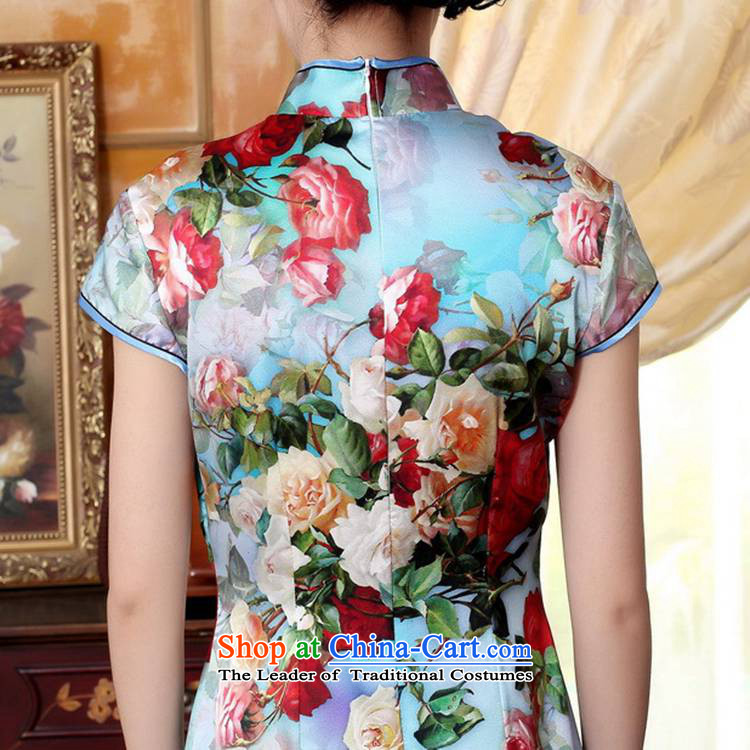 In accordance with the love of trendy new l retro ethnic Chinese Tang dynasty qipao gown ramp collar poster Sau San short-sleeved qipao skirt LGD/Z0021# figure L picture, prices, brand platters! The elections are supplied in the national character of distribution, so action, buy now enjoy more preferential! As soon as possible.