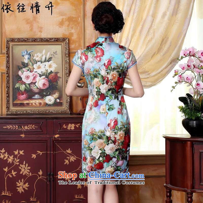 In accordance with the love of trendy new l retro ethnic Chinese Tang dynasty qipao gown ramp collar poster Sau San short-sleeved qipao skirt LGD/Z0021# figure , L, in accordance with the Love l , , , shopping on the Internet
