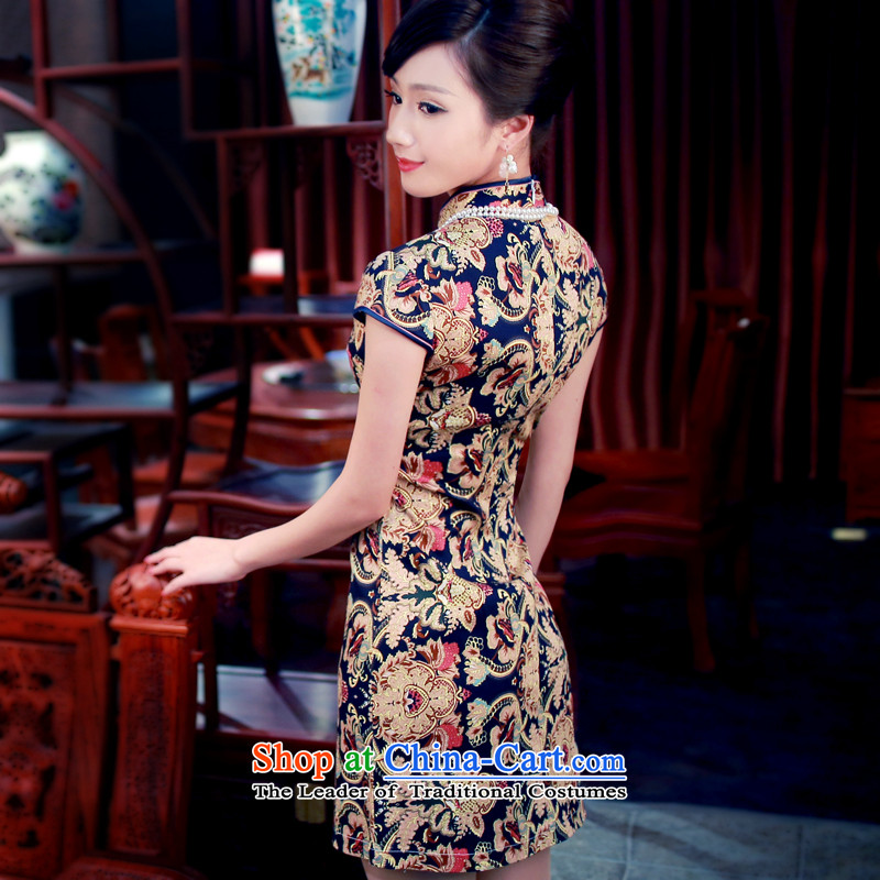 After a day of wind spring and summer 2015 new cotton, stylish improved short of Qipao short-sleeved qipao 4011 New 4011 S, after the wind has been pressed suit shopping on the Internet