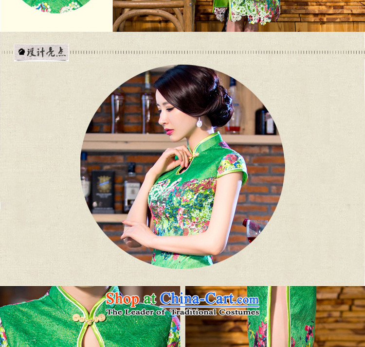 The pro-am daily new improvements by 2015 stylish cheongsam dress Ms. summer long short-sleeved lace cheongsam dress green 2XL Photo, prices, brand platters! The elections are supplied in the national character of distribution, so action, buy now enjoy more preferential! As soon as possible.